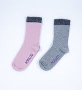 2-Pack Glitter Socks Pink